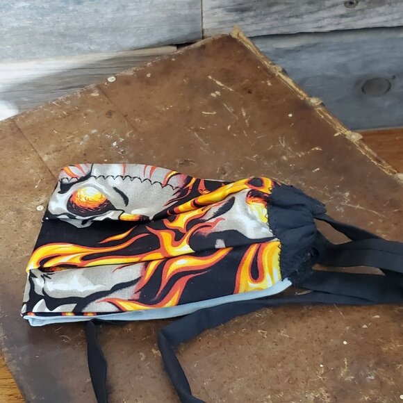 Flaming Skull on Black - Cloth Face Mask with Filters - Picture 6 of 8